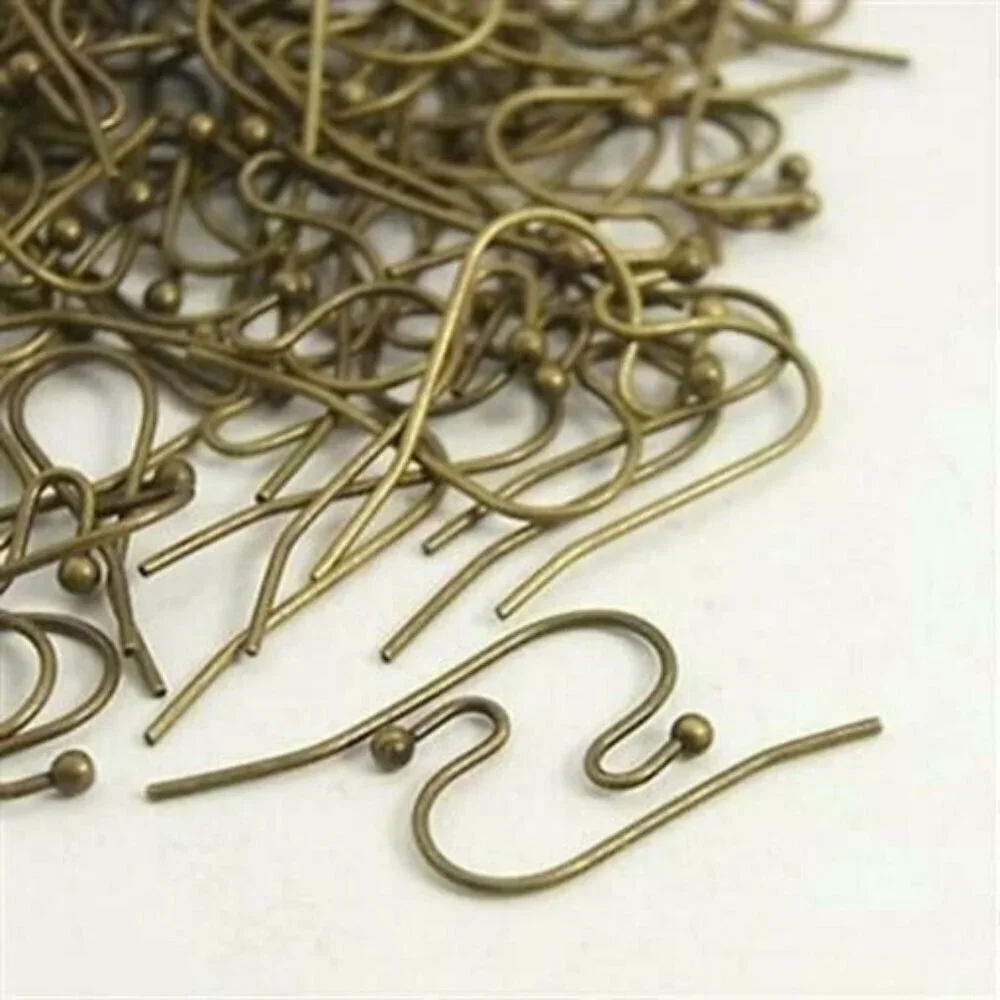 Bronze Antique Brass Plated Minimalist Open Loop Earring Hooks Findings 10 pcs